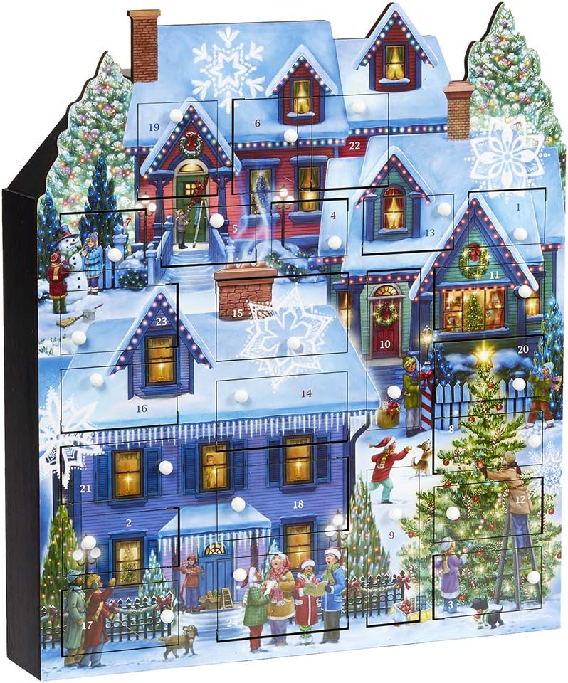 Christmas Houses Wooden Advent Calendar