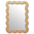 Boho Rattan Mirror, Rectangle, 10.4 x 15.8 in