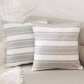 Decorative Linen Square Throw Pillow Cases Cushion Covers Faux Linen Textured for Sofa Bedroom 22" x 22" 2 Piece