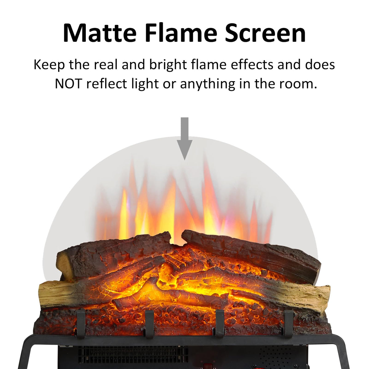 LegendFlame 25" W Free Standing Electric Fireplace Log Set, Fireplace Insert, Heater 750W/1500W, Crackling