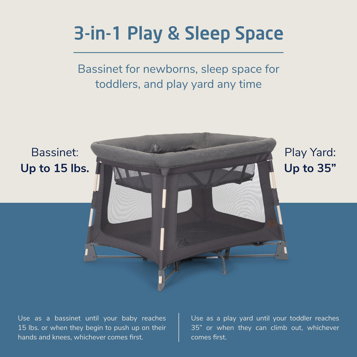 Baby Play Yard & Bassinet - Classic Graphite