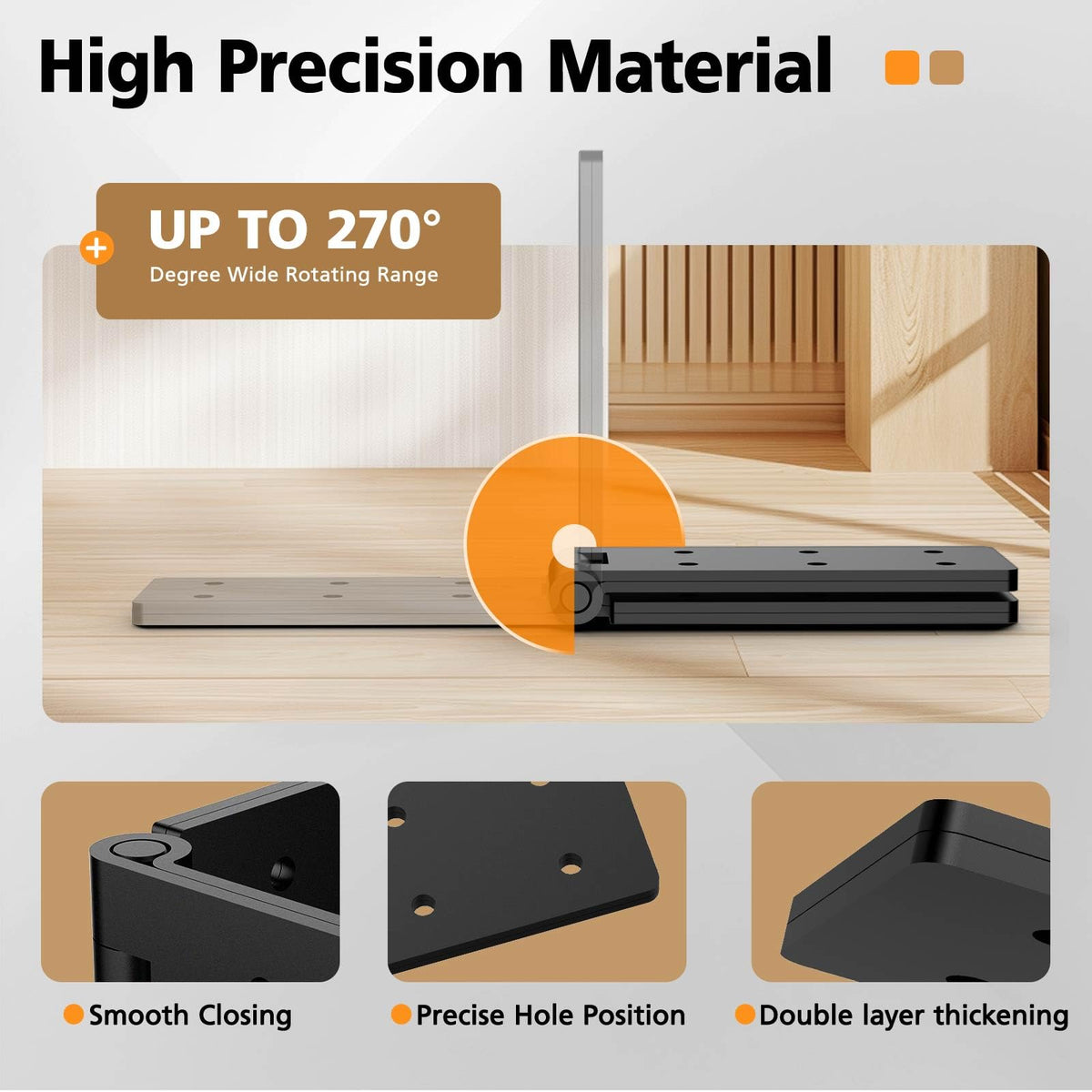 Heavy Duty Gate Hinges, Black Gate Hinges with Screws, Heavy Duty Door Hinges