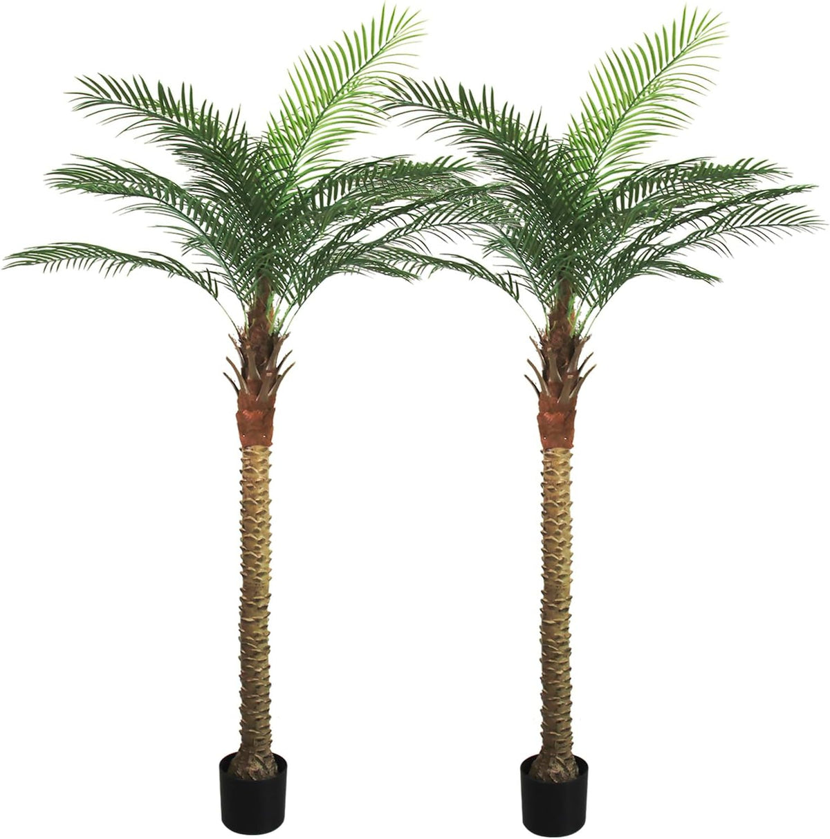 Palm Tree 8FT Large Fake Sago Palm Plant with 18 Trunks Perfect Tall Faux Tree in Pot for Indoor Outdoor House Home