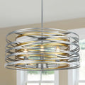23.6'' Large Vintage Round Chandelier, 6-Light Modern Farmhouse Lantern Chandelier, Antique Double Drum Chandelier