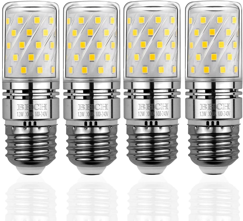 E26 LED Corn Bulbs 12W,3000K Warm White,1200LM,100W Incandescent Bulbs Equivalent,Pack of 4