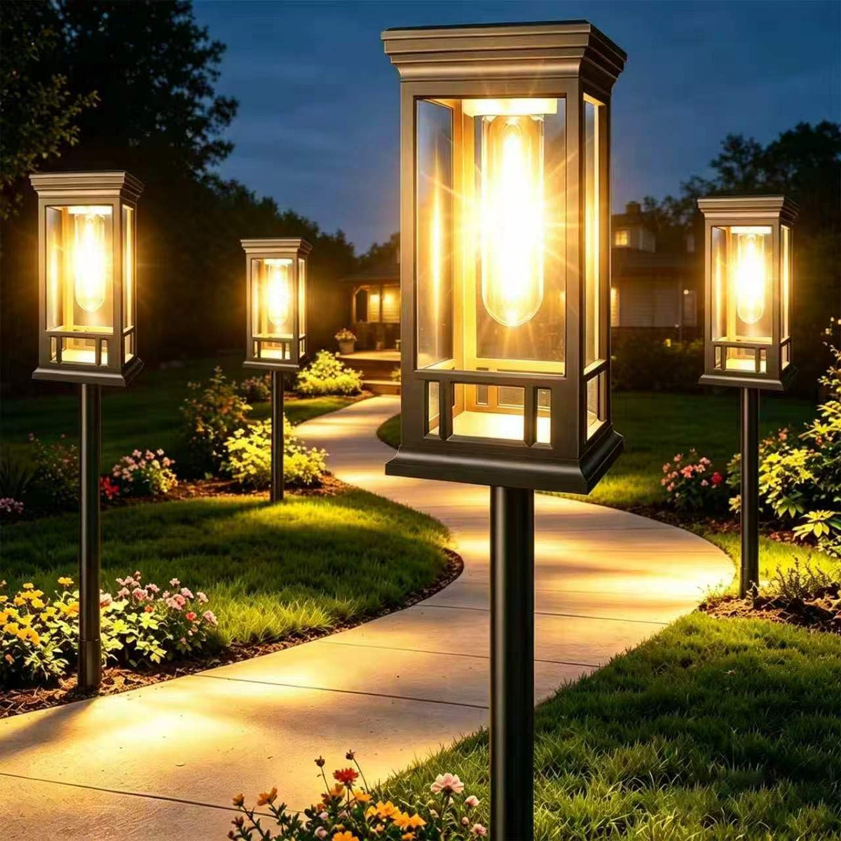 10 Pack Solar Pathway Lights Outdoor Waterproof, Garden Lights