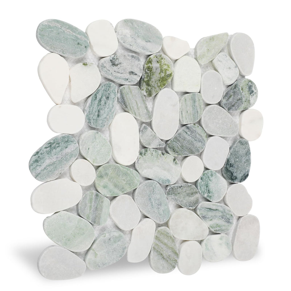 Stone for Shower Floor, Emerald Green Oval, 4 Sheets