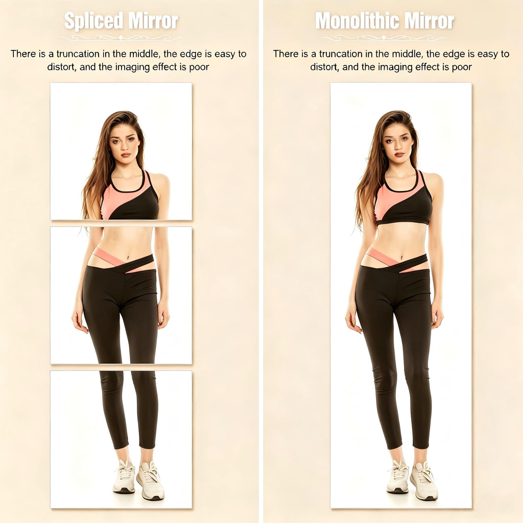 Full Length Mirror,47.25x15.75 Inch Acrylic Shatterproof Soft Mirrors, Non-Glass Wall-Mounted Fitness Mirror