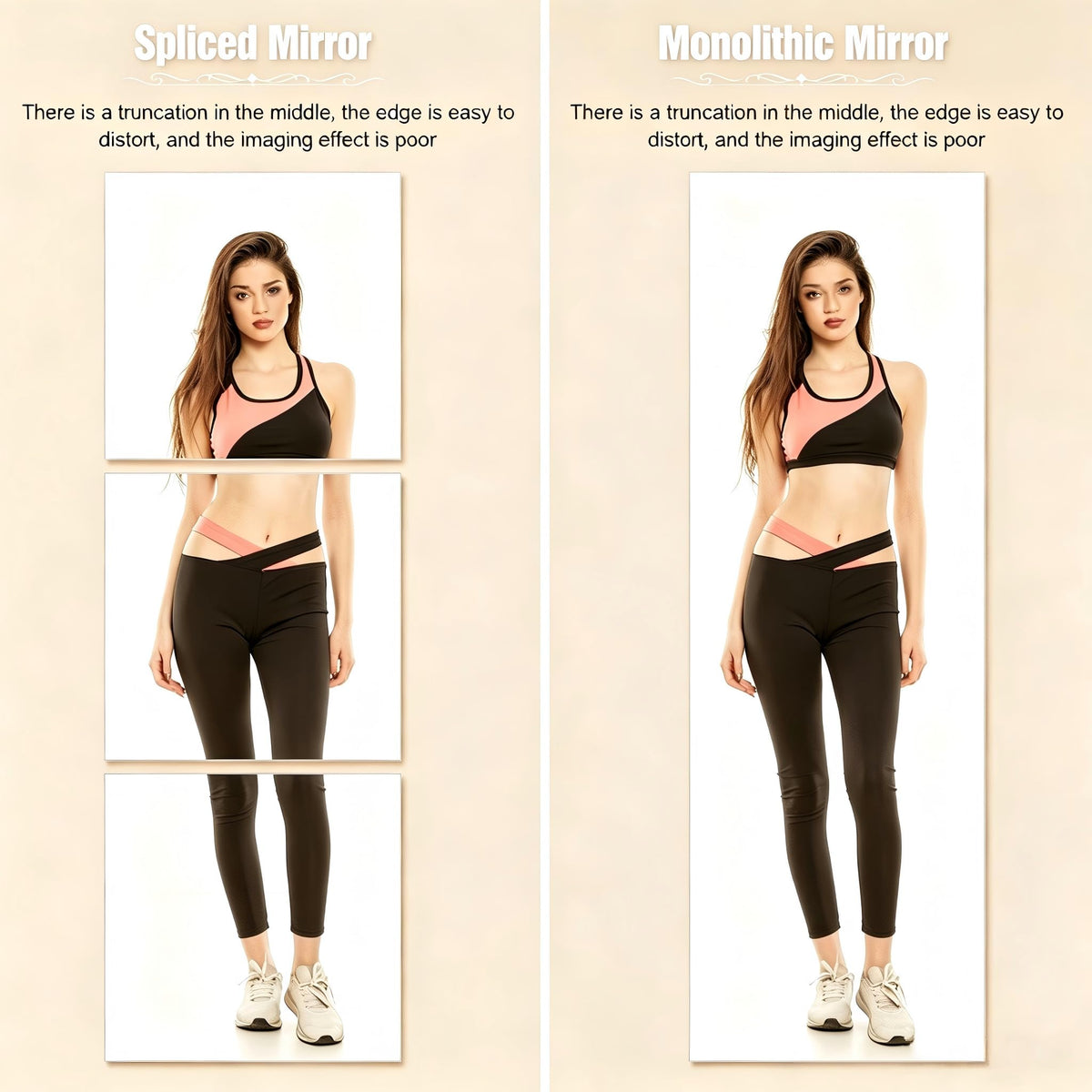 Full Length Mirror,47.25x15.75 Inch Acrylic Shatterproof Soft Mirrors, Non-Glass Wall-Mounted Fitness Mirror