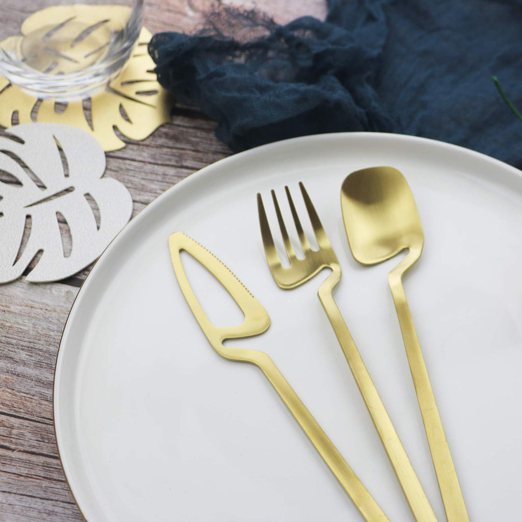 Silverware Set Satin Finish 24-Piece Stainless Steel Flatware Set Kitchen Utensil Set Service for 6 Tableware Cutlery