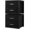 Stackable Storage Drawers Closet Organizers and Storage Fabric Black 2 Drawer Dresser 2 Packs Modern