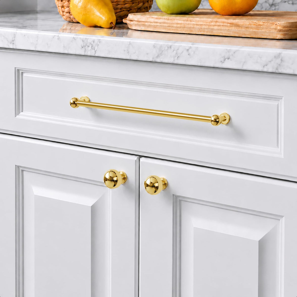 2-Pack Long Unlacquered Brass Cabinet Pulls,10-1/16" Hole Center