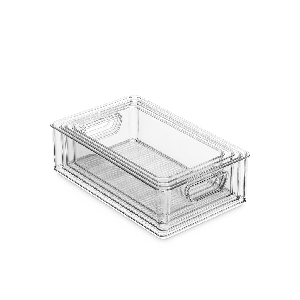 Set Of 16 Refrigerator Organizer Bins - Plastic Pantry Organization and Storage Baskets - Stackable Food Fridge