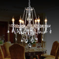 Classic Candle-Style Crystal Chandelier with Vintage Scroll Arms