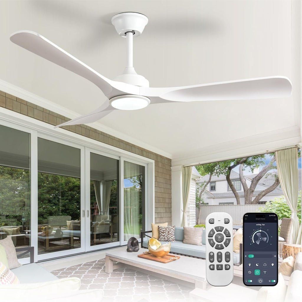 52" Outdoor Smart Ceiling Fan with Light