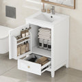 20-inch Solid Wood Bathroom Vanity with Sink, Free Standing Cabinet, Soft Closing Door, Storage Rack