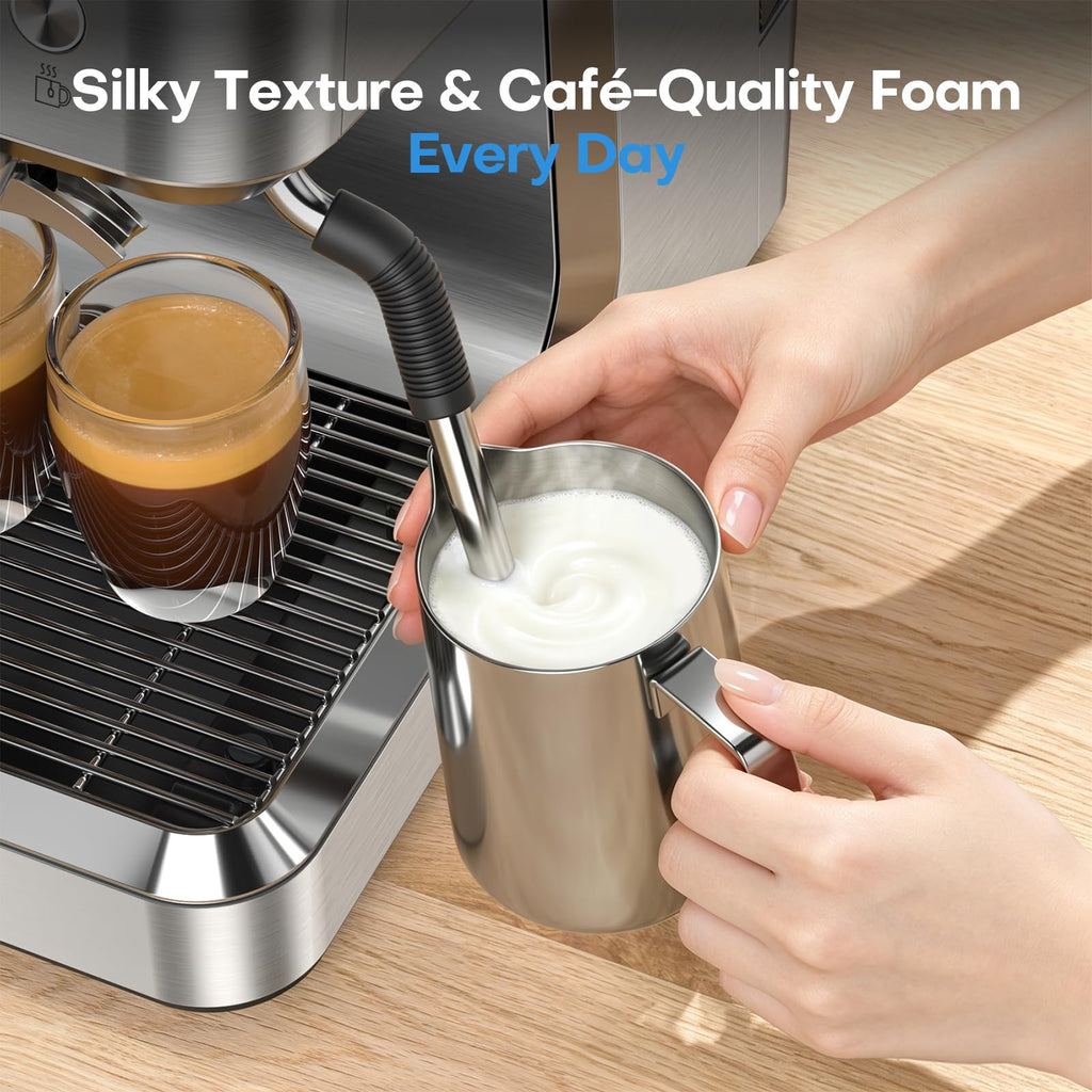 Espresso Machine with Grinder, Brushed Stainless Steel