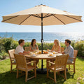 9FT Patio Umbrella, Outdoor Table Market Umbrella with Push Button Tilt & Crank