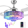 Retractable Ceiling Fan with Light & Remote
