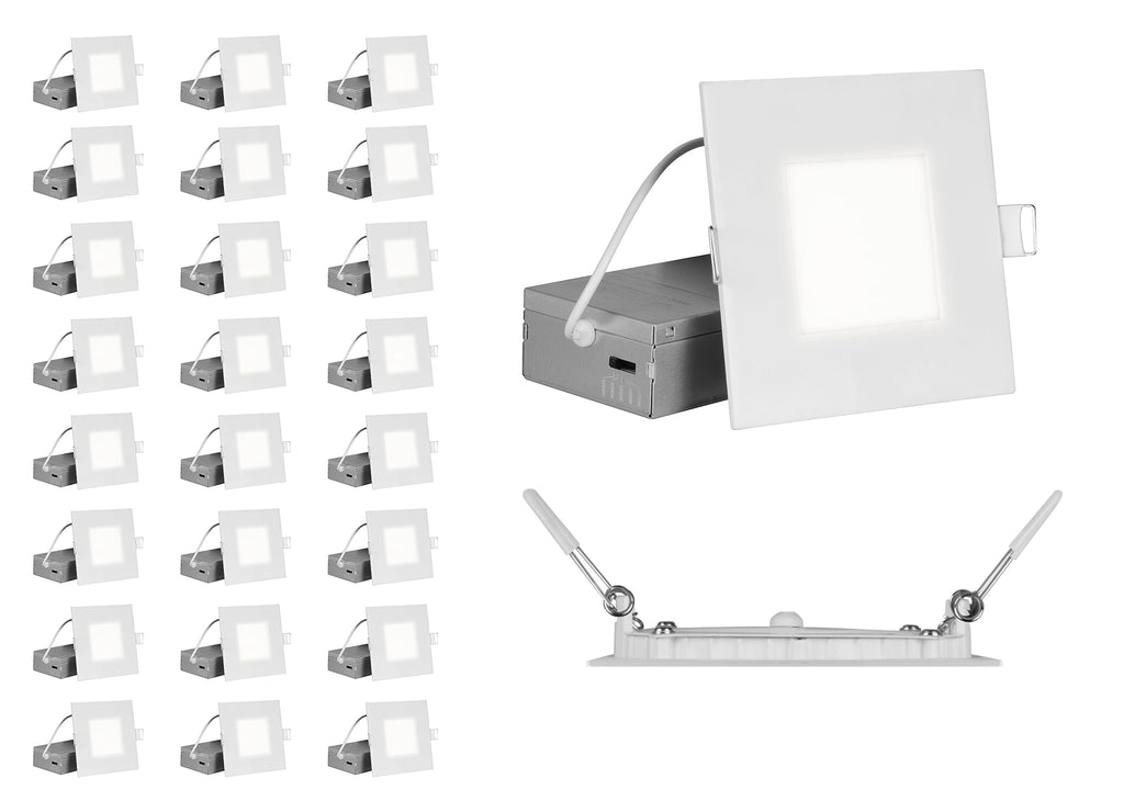 REL Selectable 4 in. Square Remodel LED Downlight Kit (24 Pack) (REL41120SSQWH-24PK), White