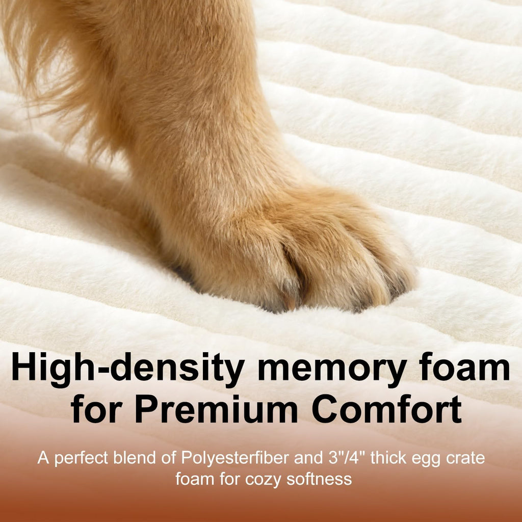 Waterproof Orthopedic Dog Bed for Meduim Dogs Beige