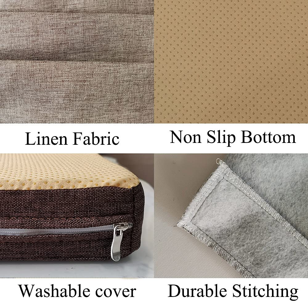 Bench Seat Memory Foam Chair Pads Non-Slip Rubber Back Indoor Swing/Settee Cushion 36 x 14 inch, Brown