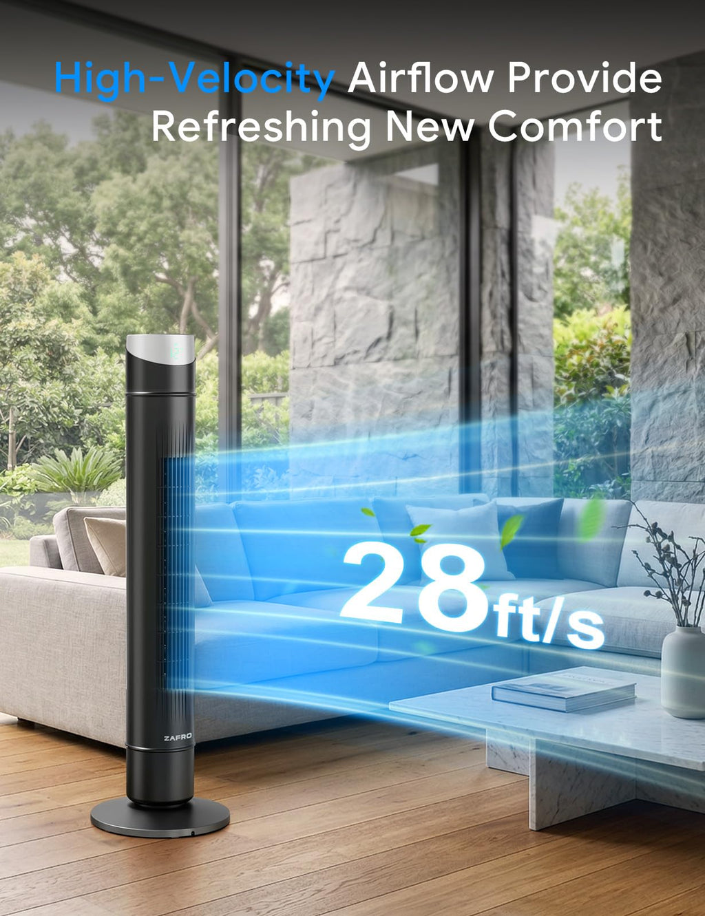 Smart Tower Fan ,Upgraded DC Motor Fans that Blow Cold Air