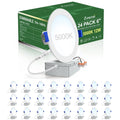 24 Pack 6" LED Recessed Lighting, 5000K Daylight, 12W Eqv 110W, 120V