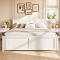 Wood Bed Frame with Headboard, Farmhouse Solid Platform Bed w/Wooden Slat Support Mattress Foundation
