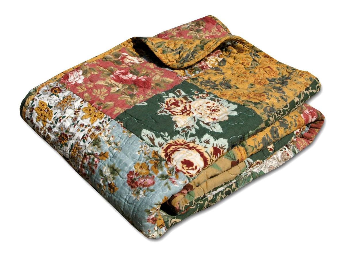 Home Antique Chic Quilted Patchwork Throw, 50" x 60", Multicolor