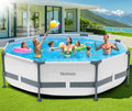 Above Ground Pool,10ft x 30in Frame Deep Swimming Pool-Grey | Family Pool,Large Above Ground Pool Easy Set,1200
