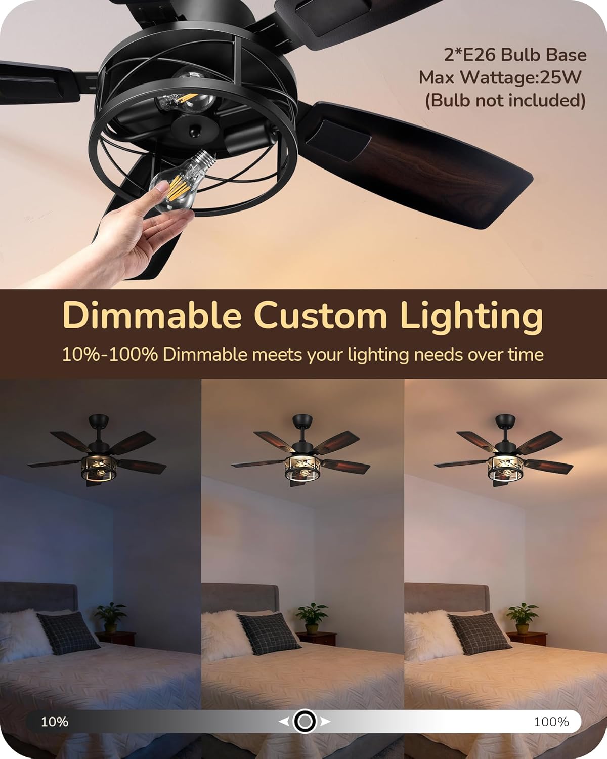 42" Ceiling Fan with Light & Remote