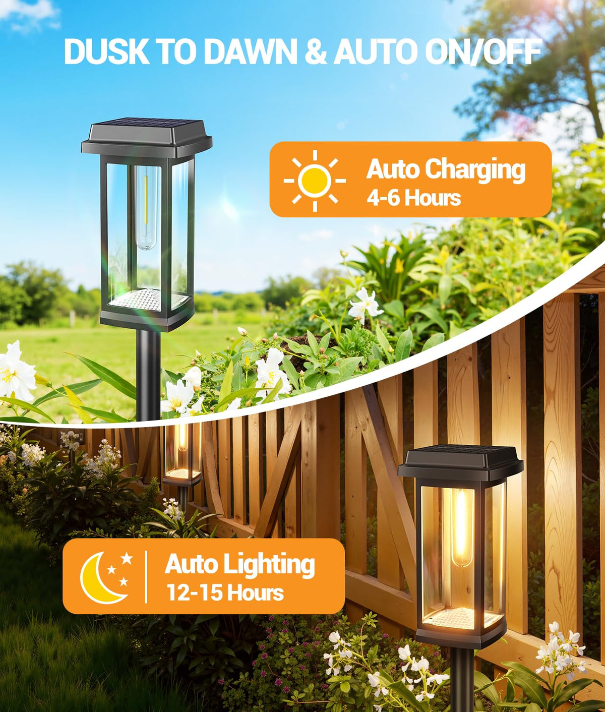 Solar Pathway Lights Outdoor, 4 Pack Upgraded Solar Garden Lights Solar Powered, Solar Lights Outdoor Waterproof
