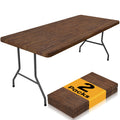 2 Pack Rectangle Table Cloth 8 Foot, Waterproof Elastic Fitted Tablecloths, Windproof Washable Polyester Table Cover