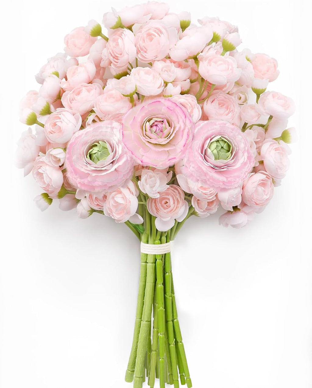 Real Touch Ranunculus Artificial Flowers, 18 Inch Fake Peonies Artificial Flowers, Pink Faux Flower for Vase Faux