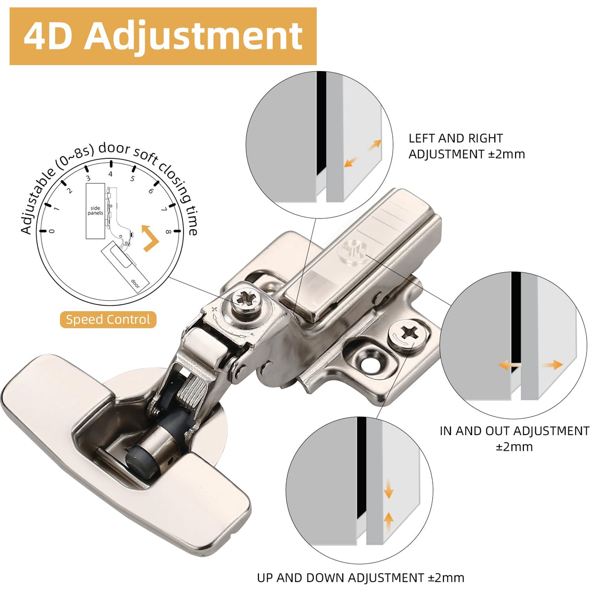60 Pack Frameless Inset Soft Close Cabinet Hinges