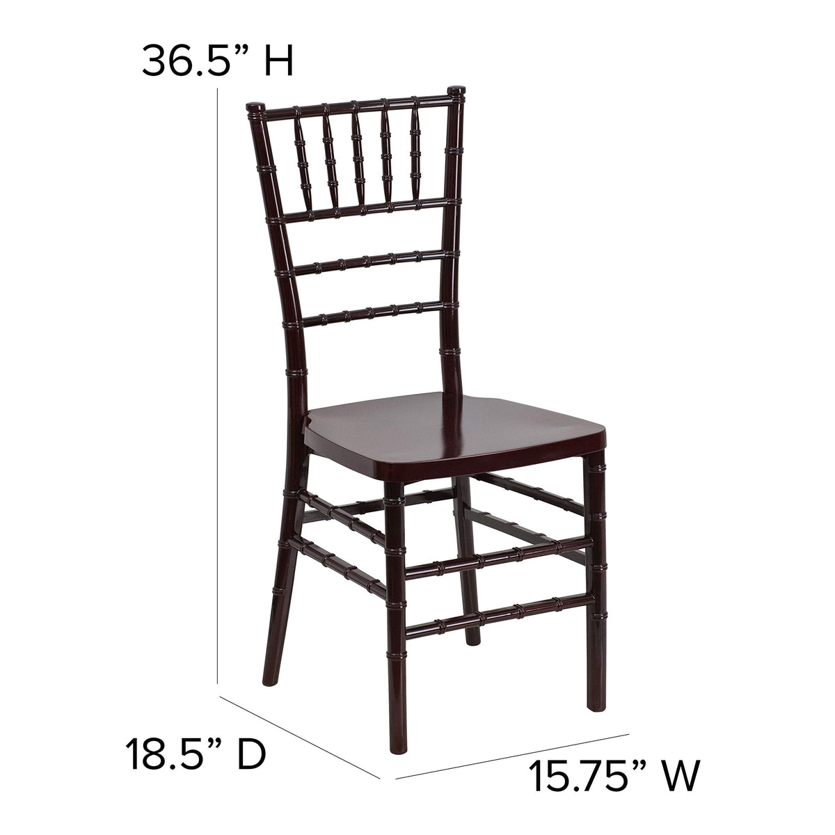 PREMIUM Series Mahogany Resin Stacking Chiavari Chair
