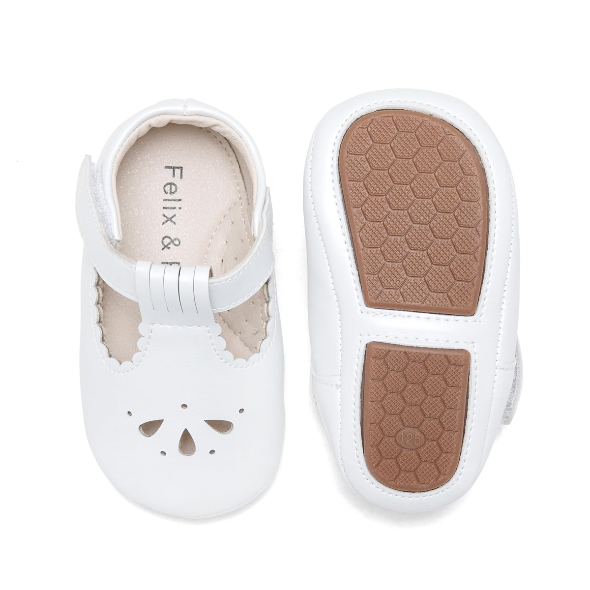 Soft Sole White Baby Shoes - Infant Baby Walking Shoes Moccasinss Rubber Sole Crib (White, Infant)