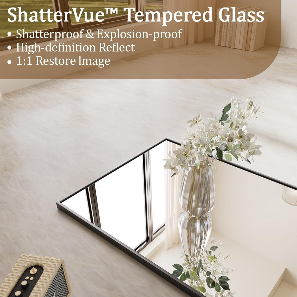 56"x21" Floor Mirror Full Length, Large Black Mirror
