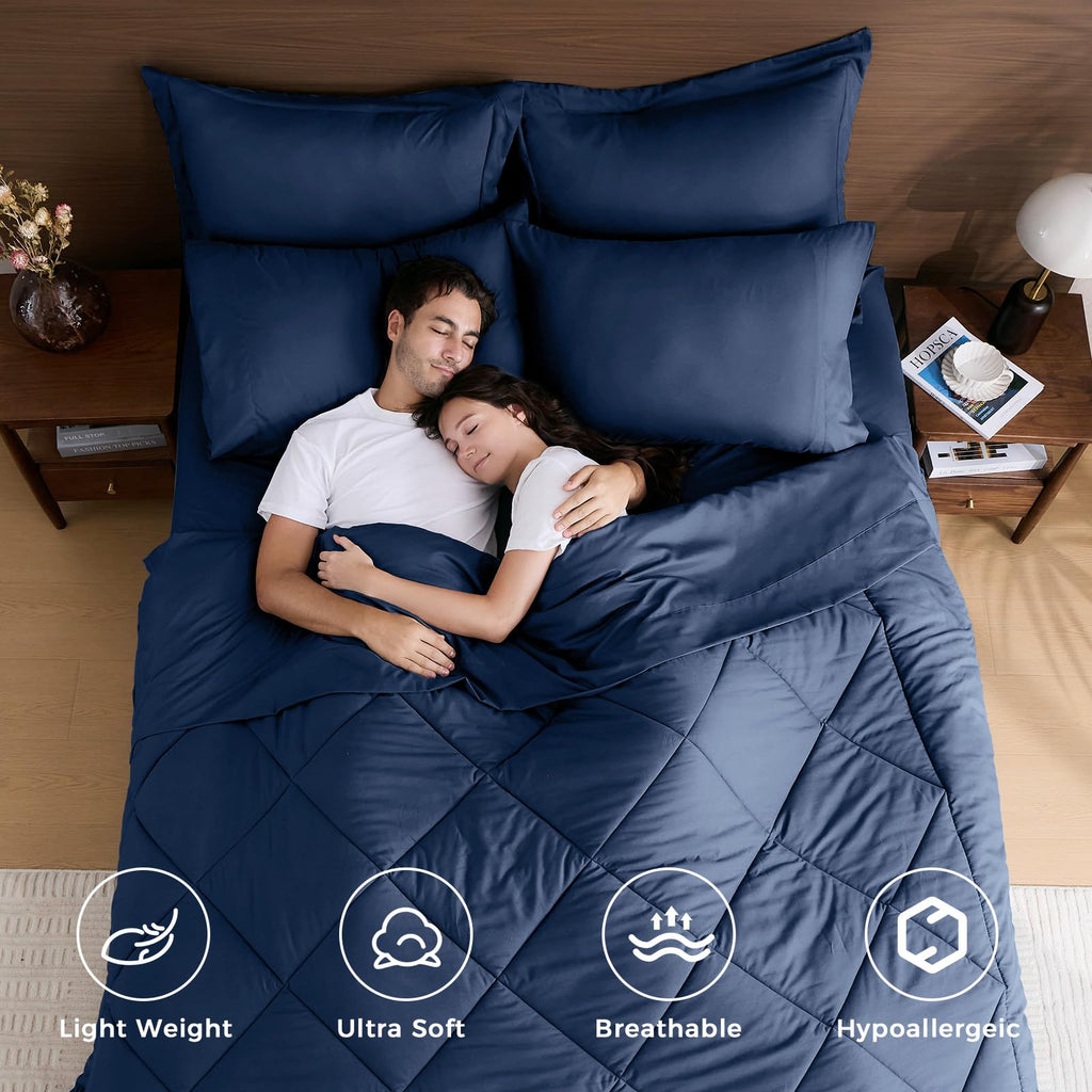 7-Piece Comforter Set, Navy Bed in a Bag