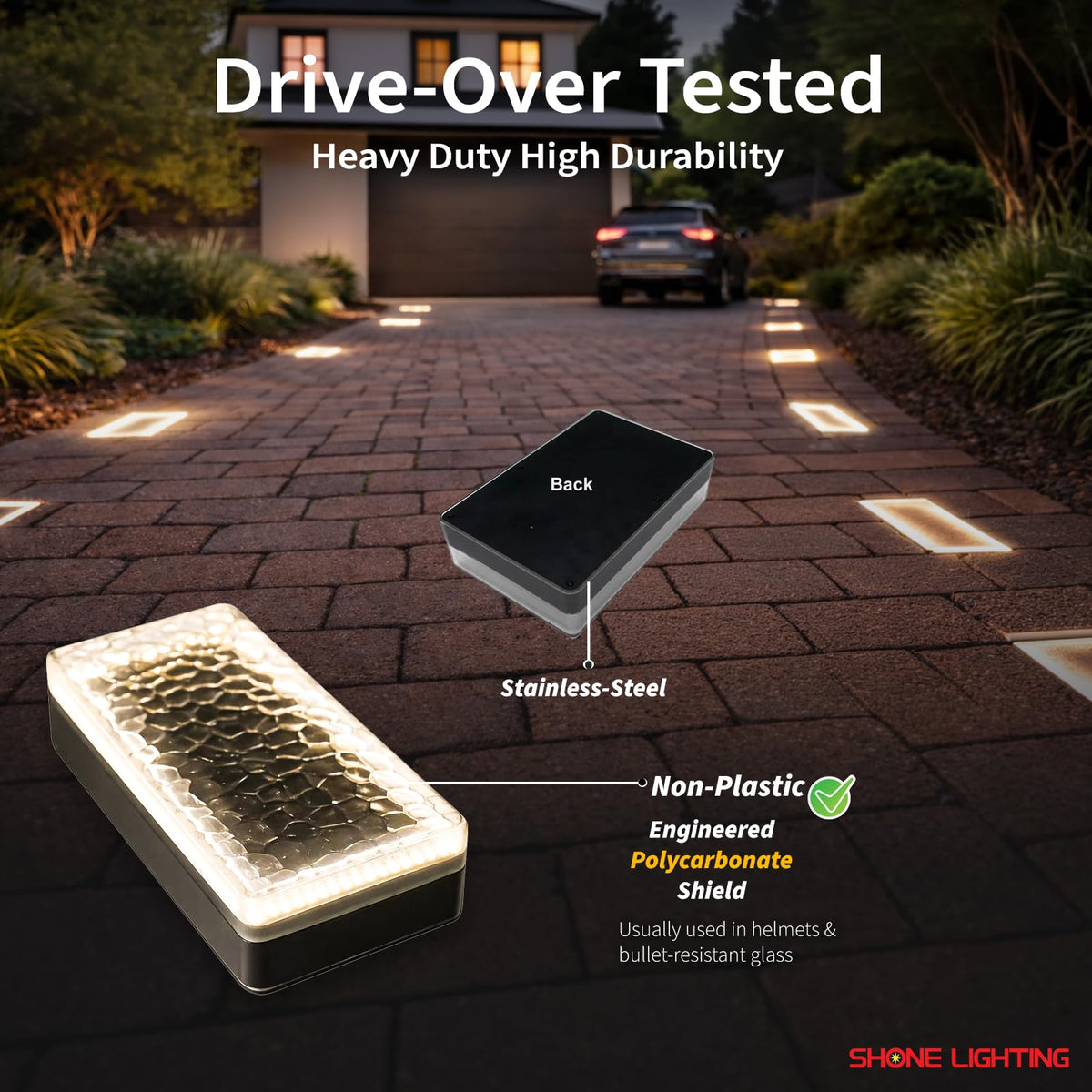 4x8 Solar Ground Lights, 3500K Paver Light, Warm White, 6Pack