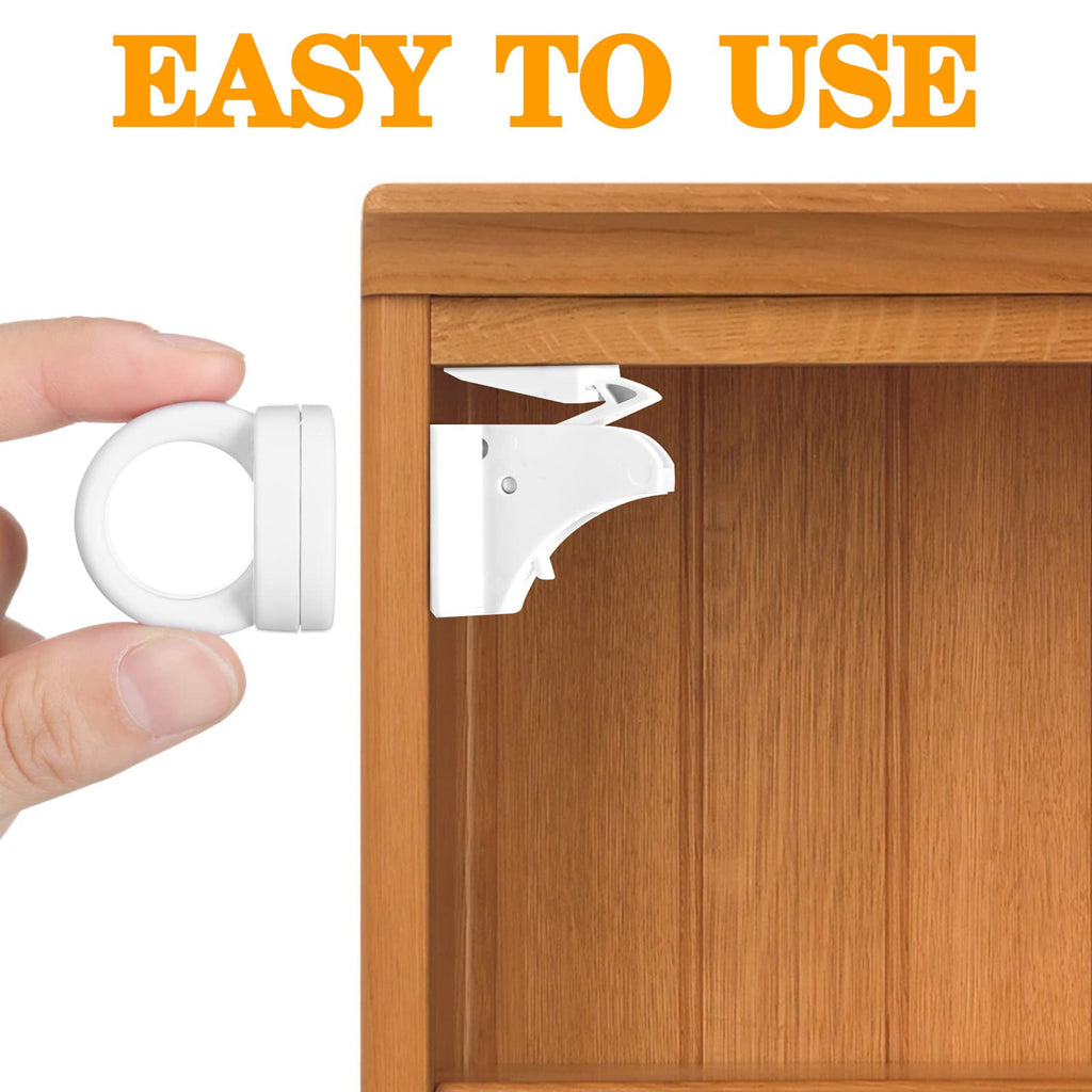 4 Sets Magnetic Cabinet Lock Key Baby Safety Proofing Child Magnet