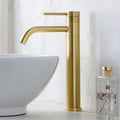 Gold Vessel Sink Faucet, 360 Swivel Brushed Gold Vessel Faucet, Single Handle Tall Body Farmhouse Vessel Faucet