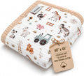 Organic Cotton Muslin Baby Blanket for Boys and Girls - Luxurious Soft Toddler Quilt for Swaddling - Gender Neutral