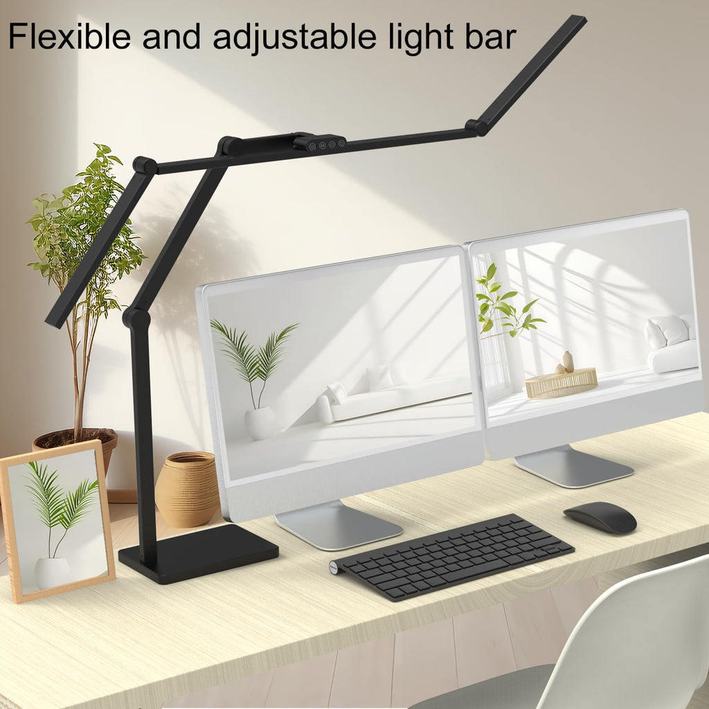36W 3000LM Ultra Bright Architect Desk Lamp with Base, 47.4Inches Wide Tall Overhead Desk Light, Dimmable Table