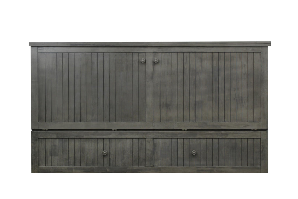 Murphybedz Tuscany Murphy Cabinet Chest Bed with Charging Station 6 Inch (Galaxy Grey, King)