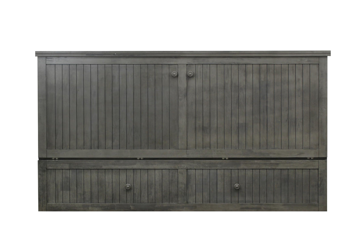 Murphybedz Tuscany Murphy Cabinet Chest Bed with Charging Station 6 Inch (Galaxy Grey, King)