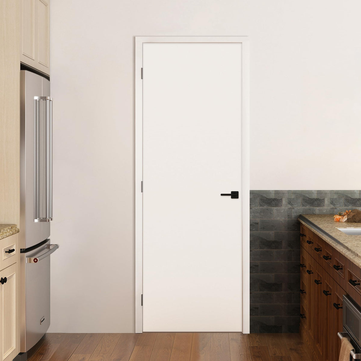 24x80 in Modern Flush Smooth White Primed Interior Door Panel