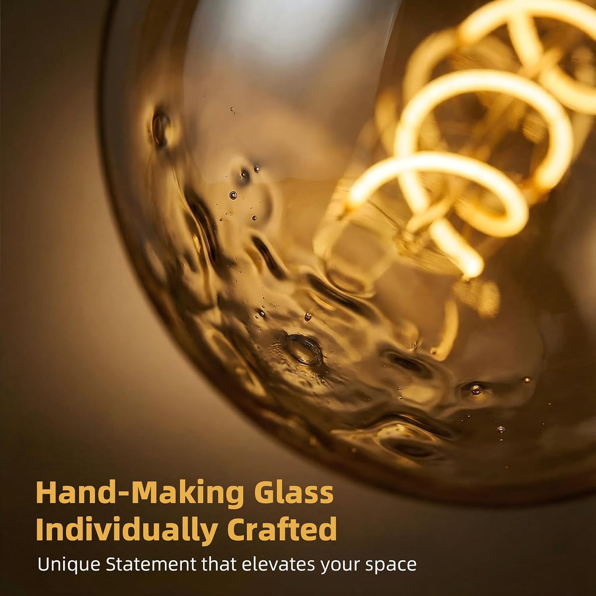 Oversized LED Edison Bulb, Amber 4W 2200K Dimmable E26 Globe 1PK