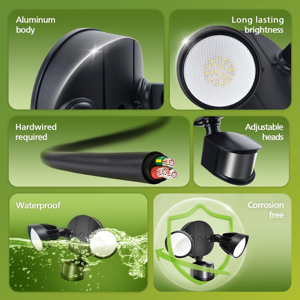 44W 3500/4200 lm LED Security Light Outdoor Motion Sensor/Dusk to Dawn, 5000K Daylight Flood Light, Waterproof, Dusk